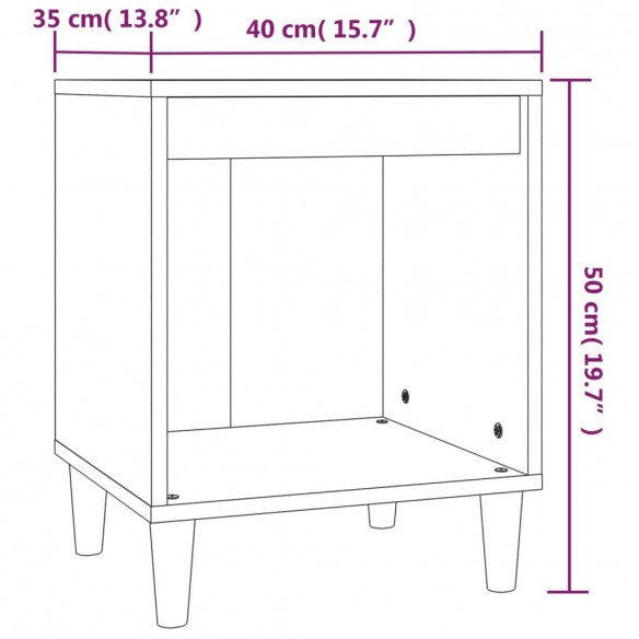 Table de chevet Noir 40x35x50 cm Bois d’ingénierie