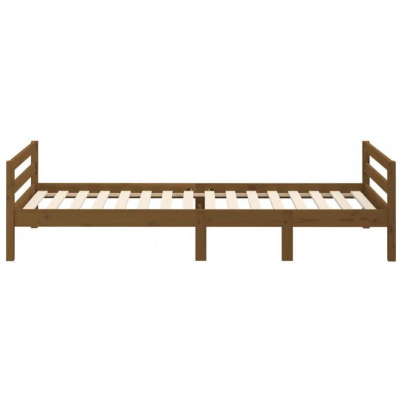 Cadre de lit Marron miel 75x190 cm Bois de pin massif