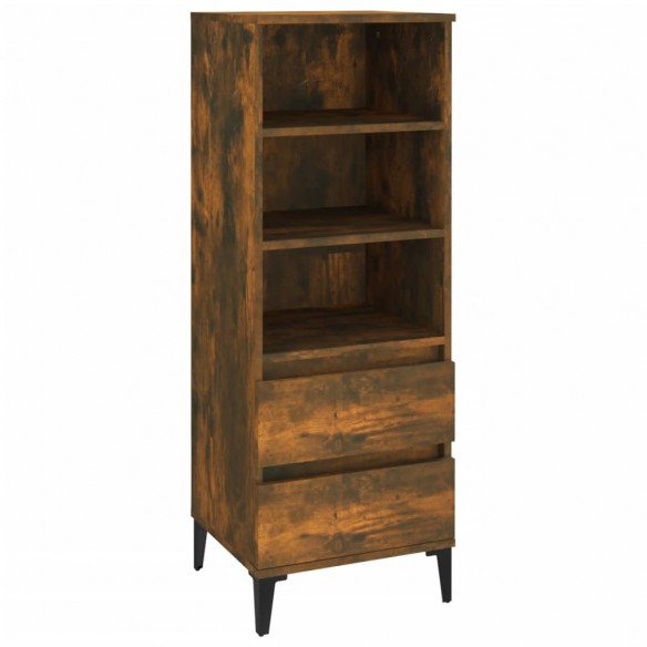 Buffet haut Chêne fumé 40x36x110 cm Bois d'ingénierie