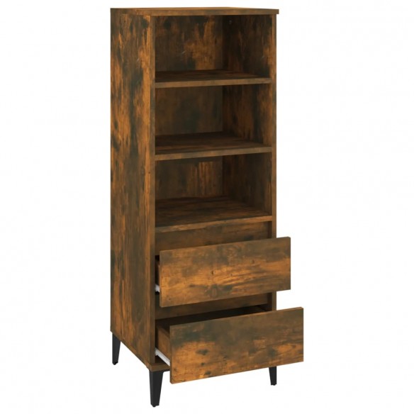 Buffet haut Chêne fumé 40x36x110 cm Bois d'ingénierie