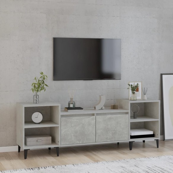 Meuble TV Gris béton 160x35x55 cm Bois d'ingénierie