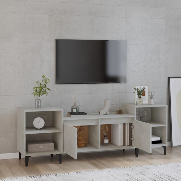 Meuble TV Gris béton 160x35x55 cm Bois d'ingénierie