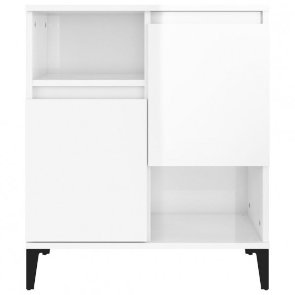 Buffet Blanc brillant 60x35x70 cm Bois d'ingénierie