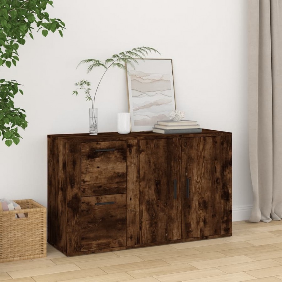 Buffet Chêne fumé 100x33x59,5 cm Bois d'ingénierie