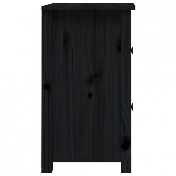 Table de chevet Noir 40x35x61,5 cm Bois de pin massif