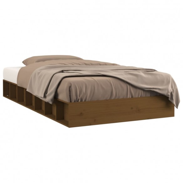 Cadre de lit Marron miel 75x190 cm Petit simple Bois massif