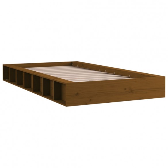 Cadre de lit Marron miel 75x190 cm Petit simple Bois massif