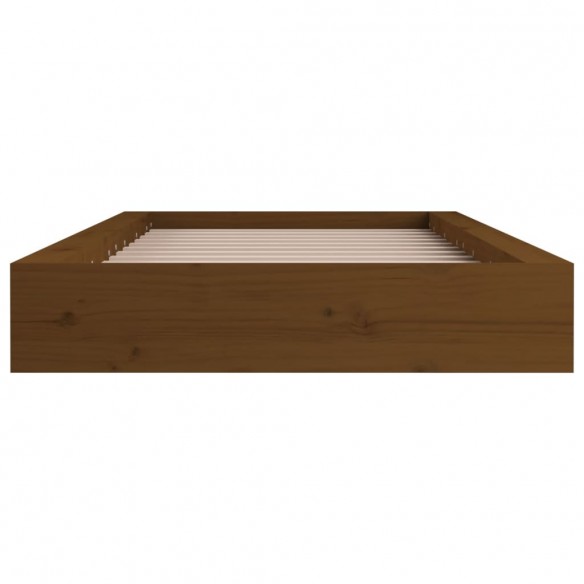 Cadre de lit Marron miel 75x190 cm Petit simple Bois massif