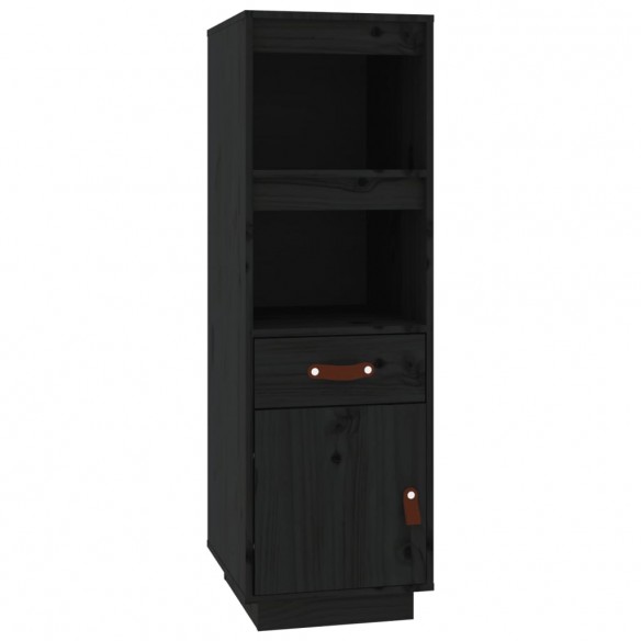 Buffet haut Noir 34x40x108,5 cm Bois massif de pin