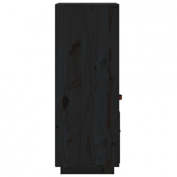 Buffet haut Noir 34x40x108,5 cm Bois massif de pin