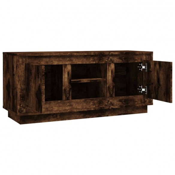 Meuble TV chêne fumé 102x35x45 cm bois d'ingénierie