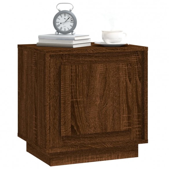 Table de chevet chêne marron 44x35x45 cm bois d'ingénierie