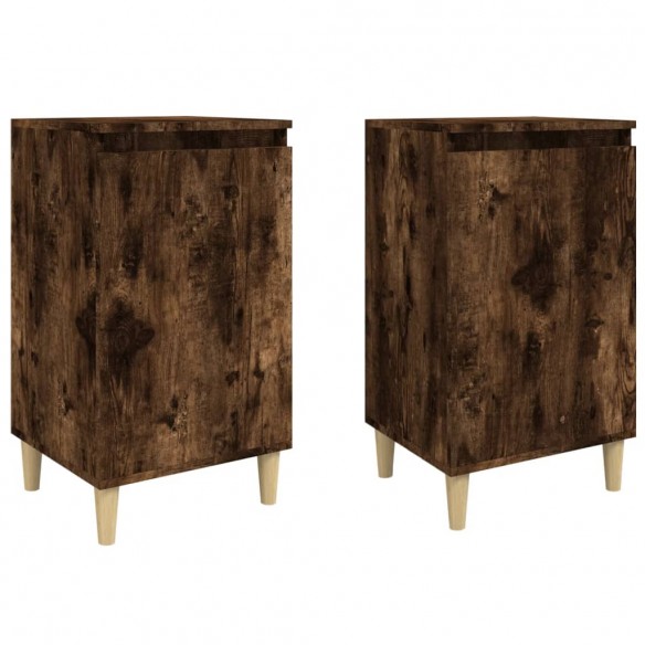 Tables de chevet 2 pcs chêne fumé 40x35x70 cm bois d'ingénierie