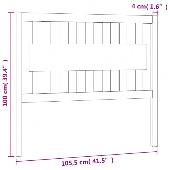 Tête de lit Marron miel 105,5x4x100 cm Bois massif de pin