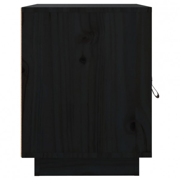 Table de chevet Noir 40x34x45 cm Bois de pin solide