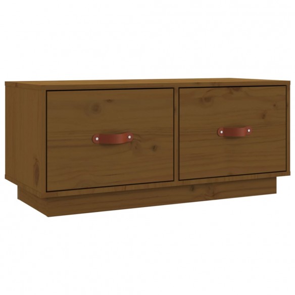 Meuble TV Marron miel 80x34x35 cm Bois de pin massif