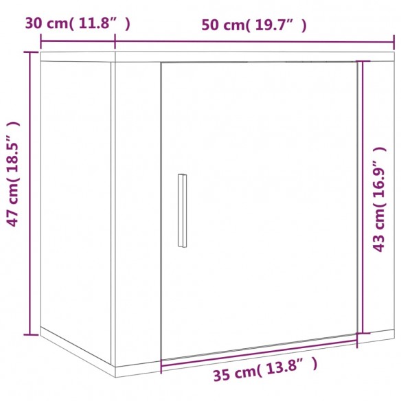 Table de chevet murale Gris béton 50x30x47 cm