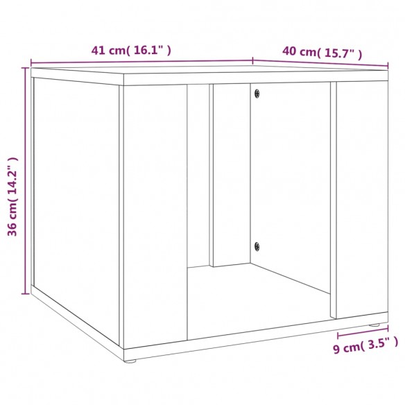 Table de chevet Chêne fumé 41x40x36 cm Bois d'ingénierie