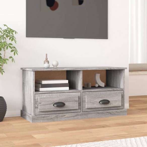 Meuble TV sonoma gris 93x35,5x45 cm bois d'ingénierie