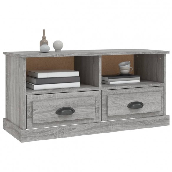 Meuble TV sonoma gris 93x35,5x45 cm bois d'ingénierie