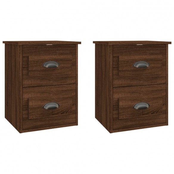 Tables de chevet murales 2 pcs Chêne marron 41,5x36x53 cm