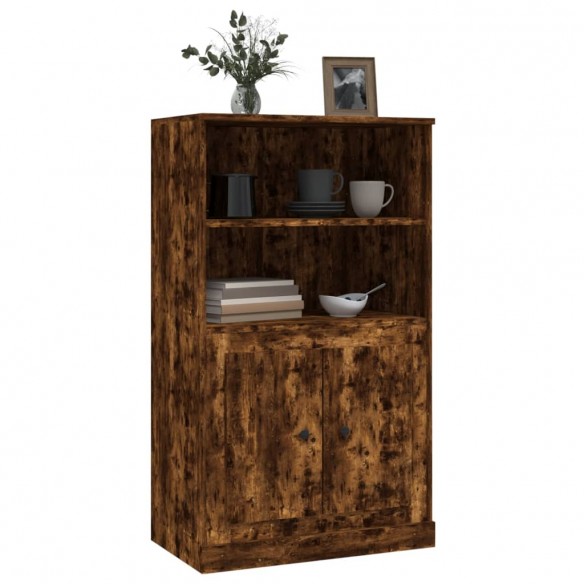 Buffet haut chêne fumé 60x35,5x103,5 cm bois d'ingénierie