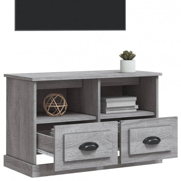 Meuble TV sonoma gris 80x35x50 cm bois d'ingénierie