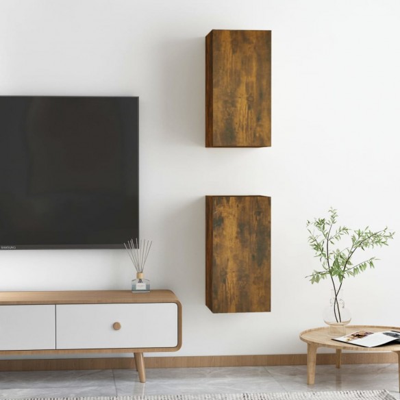 Meubles TV 2 pcs Chêne fumé 30,5x30x60 cm Bois d'ingénierie