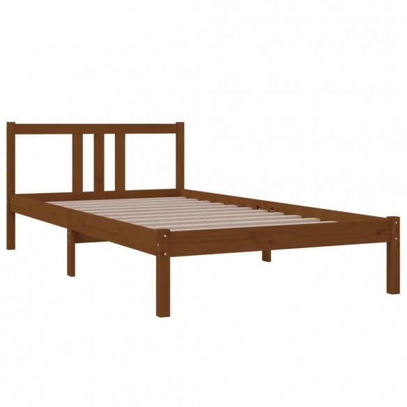 Cadre de lit Marron miel Bois massif 100x200 cm