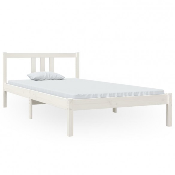 Cadre de lit Blanc Bois massif 100x200 cm