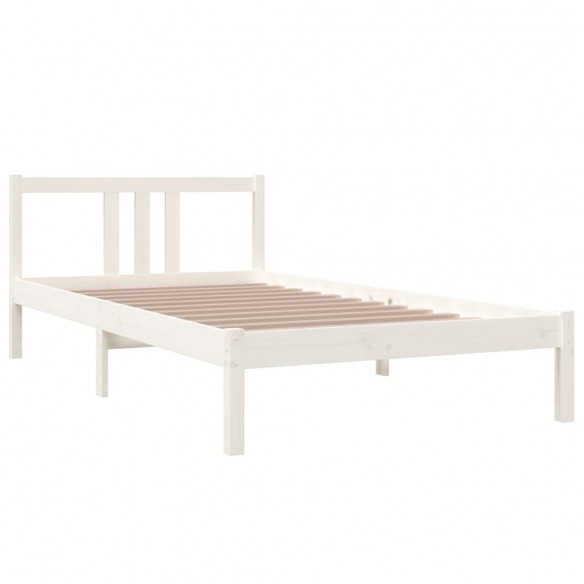 Cadre de lit Blanc Bois massif 100x200 cm