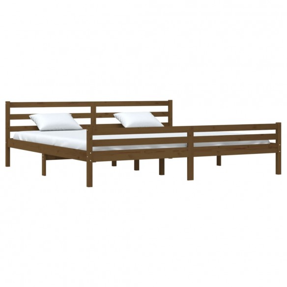 Cadre de lit Marron miel Bois massif 180x200 cm Super King