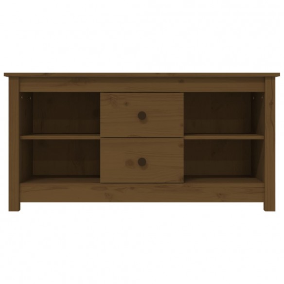 Meuble TV Marron miel 103x36,5x52 cm Bois de pin massif