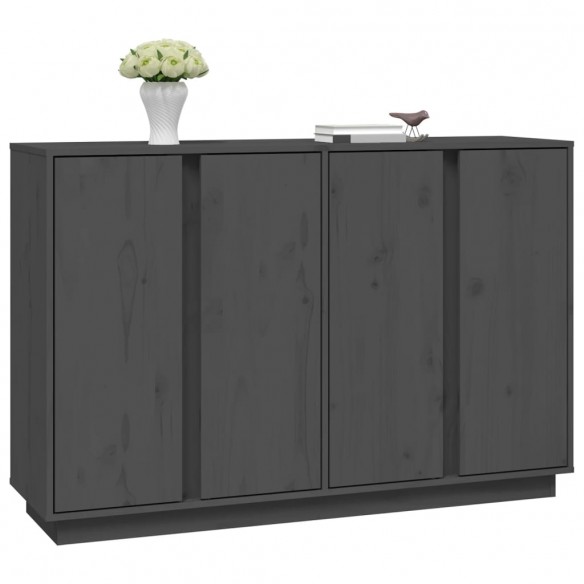 Buffet Gris 120x35x80 cm Bois massif de pin