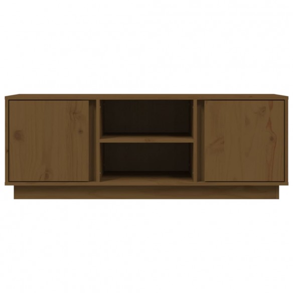 Meuble TV Marron miel 110x35x40,5 cm Bois de pin massif