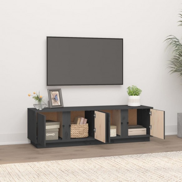 Meuble TV Gris 140x40x40 cm Bois de pin massif