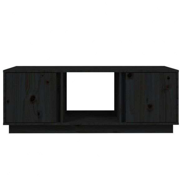 Table basse Noir 110x50x40 cm Bois massif de pin