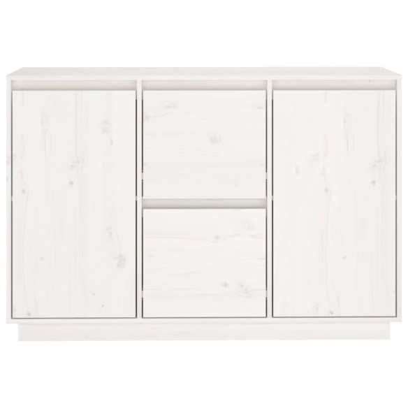 Buffet Blanc 111x34x75 cm Bois massif de pin