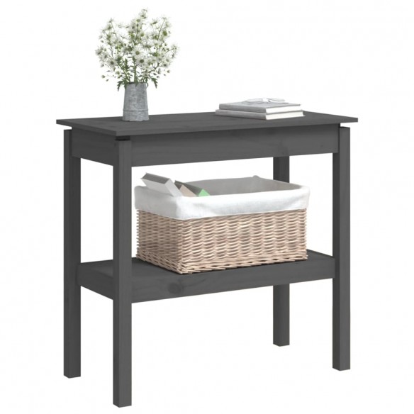 Table console Gris 80x40x75 cm Bois de pin solide