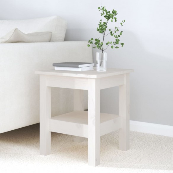 Table basse Blanc 35x35x40 cm Bois massif de pin