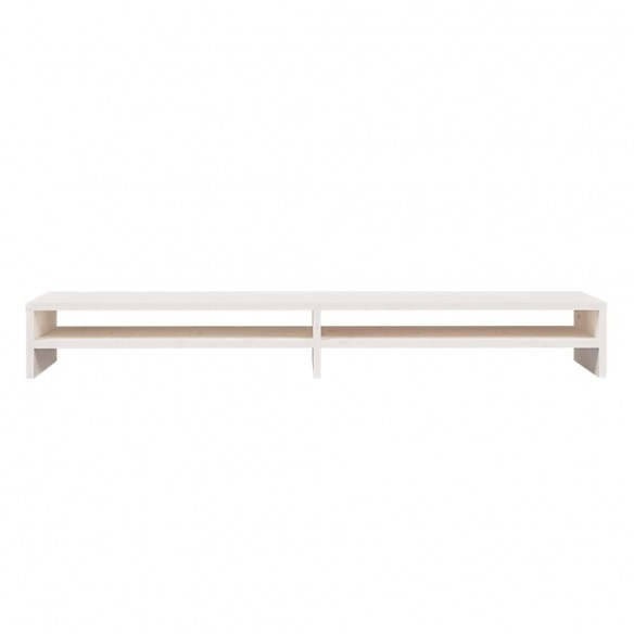 Support de moniteur Blanc 100x24x13 cm Bois de pin solide