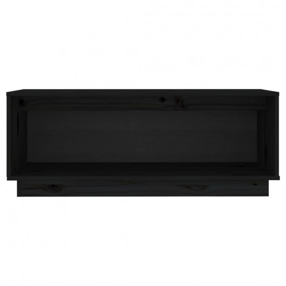 Meuble TV Noir 90x35x35 cm Bois de pin massif