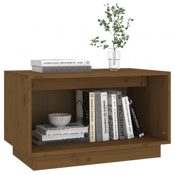 Meuble TV Marron miel 60x35x35 cm Bois de pin massif