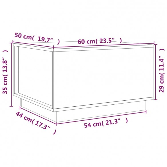 Table basse Noir 60x50x35 cm Bois massif de pin