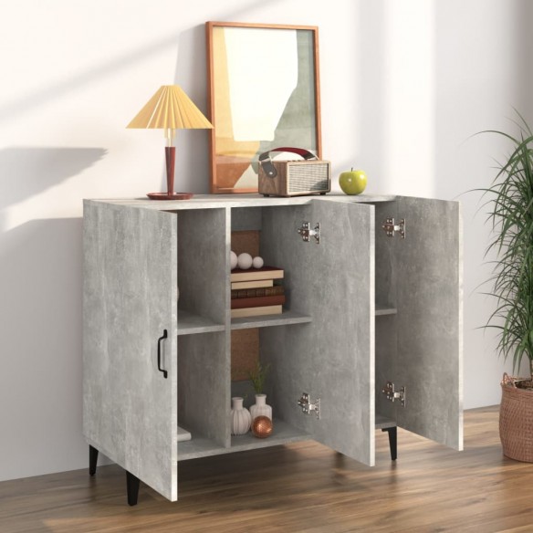 Buffet gris béton 90x34x80 cm bois d'ingénierie