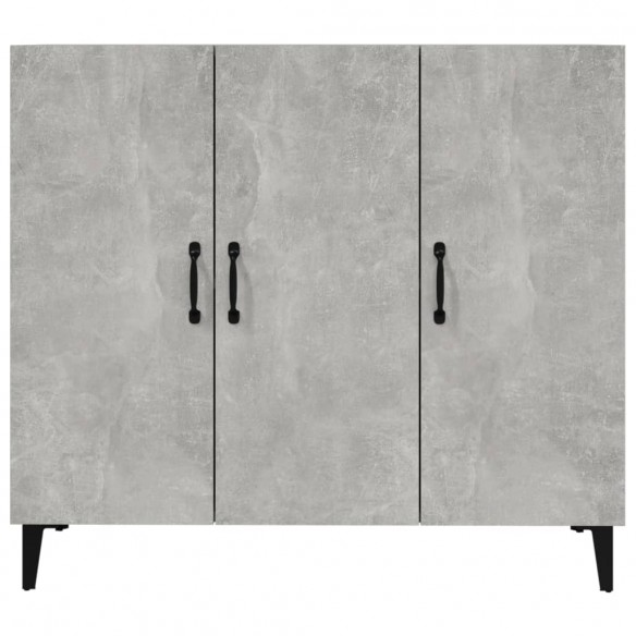 Buffet gris béton 90x34x80 cm bois d'ingénierie