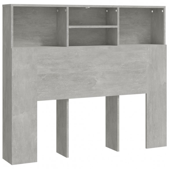 Armoire de tête de lit Gris béton 120x19x103,5 cm