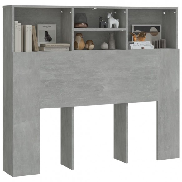 Armoire de tête de lit Gris béton 120x19x103,5 cm