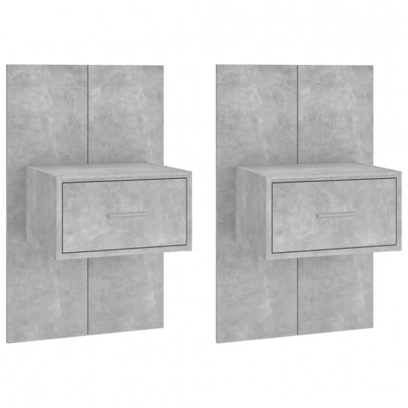 Tables de chevet murales 2 pcs Gris béton