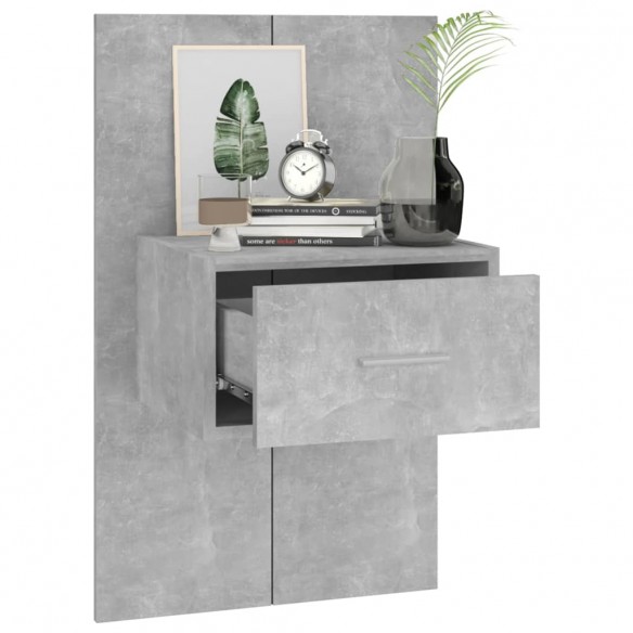 Tables de chevet murales 2 pcs Gris béton